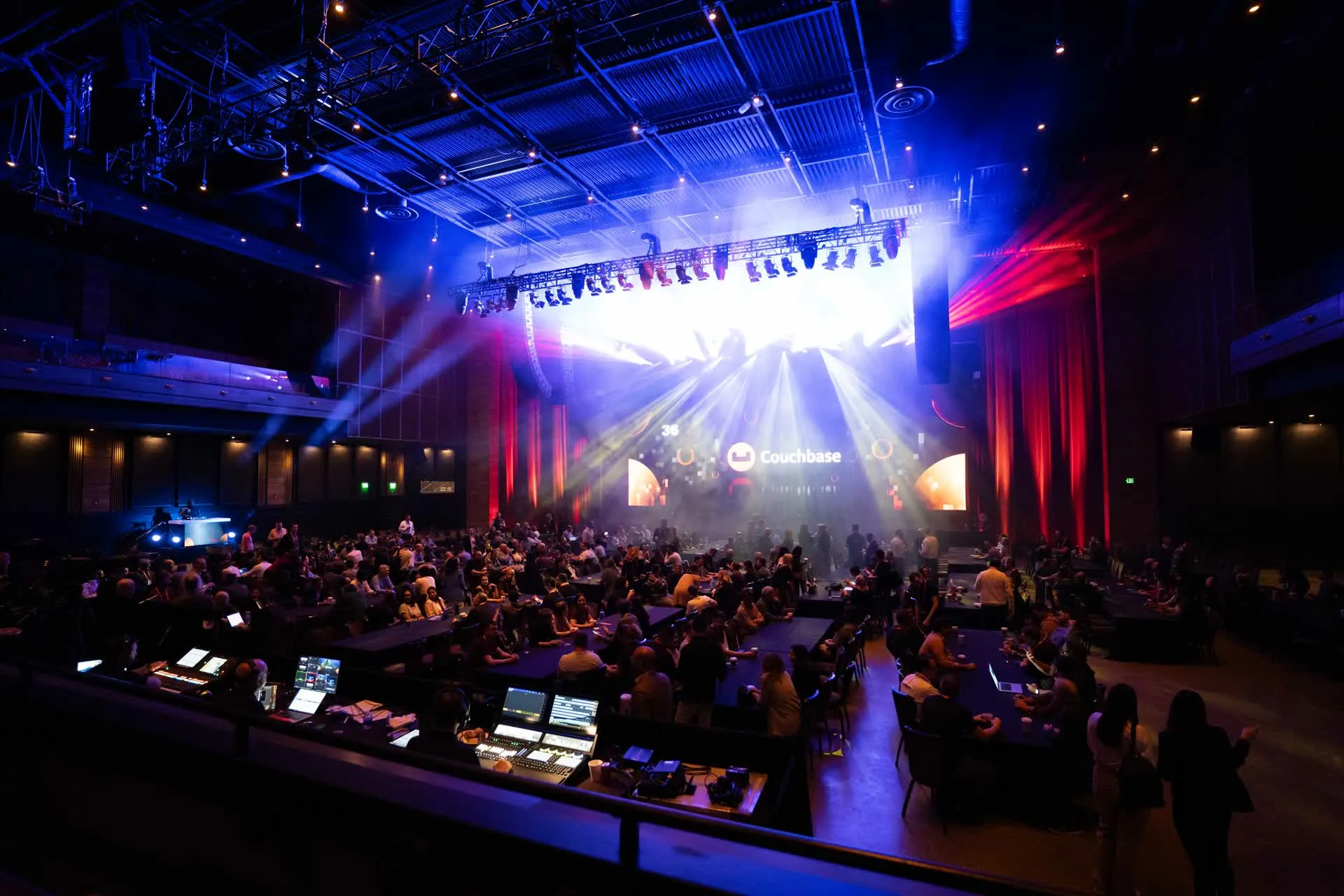 Stage setup at the Couchbase Company Kickoff event